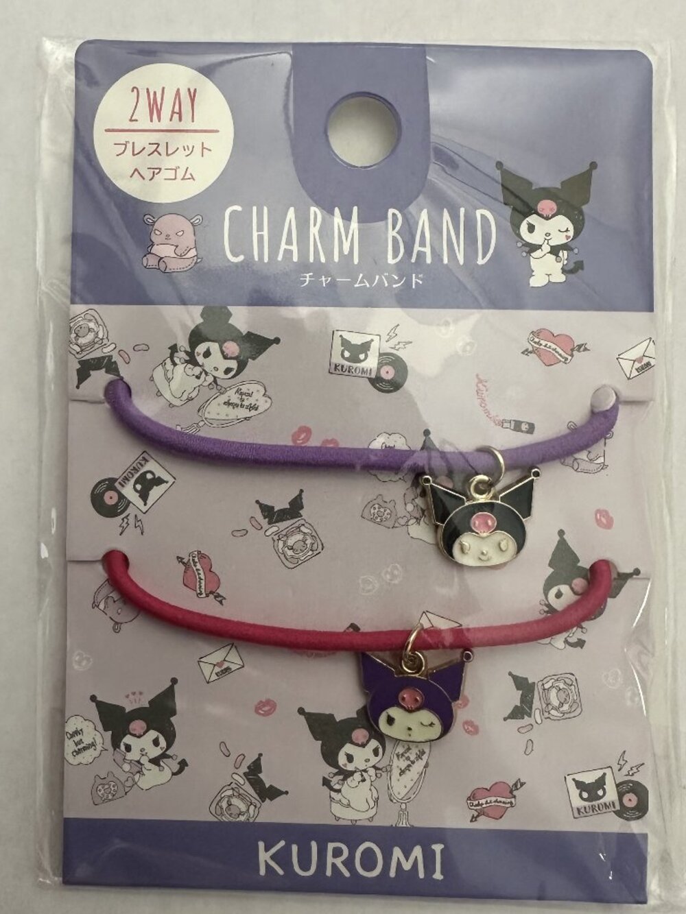 Sanrio Kuromi Charm Band Set 2-Way Bracelet Hair Tie